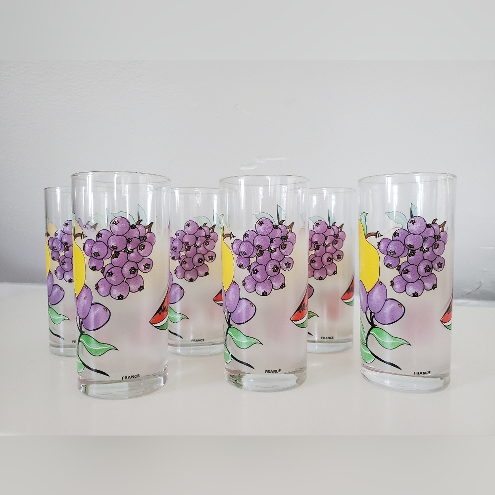 Set of 6 Vintage 1980s Highball Glasses
